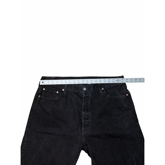 Levis 501 Jeans Men * 40x32 Black Button Fly Straight Leg Dark Wash Levi’s Quali - Picture 7 of 14